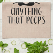 私は食べ何もウンチ、ビーガン キッチンタオル (折り畳み)