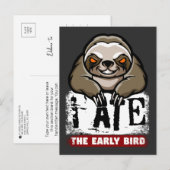 私は食べ早年の鳥だ。不機嫌な怠け者、朝のうめき ポストカード (正面/裏面)