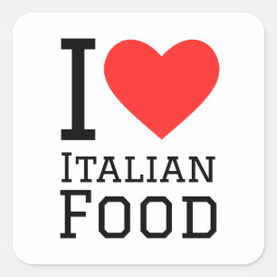 私は食べ物がイタリアン大好き スクエアシール