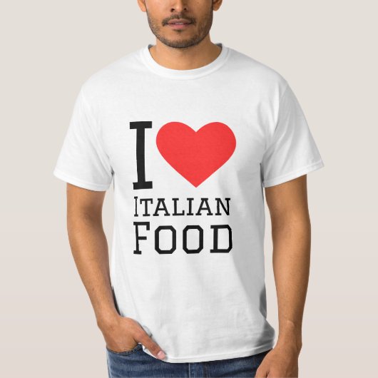私は食べ物がイタリアン大好き Tシャツ (正面)