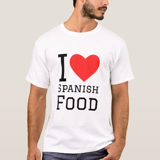 私は食べ物がスペインの大好き Tシャツ (正面)