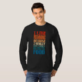 私は食べ物がランニング本当に好きだからマラソンが好き Tシャツ (正面フル)