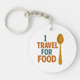 私は食べ物のために旅行 – ヴィンテージスプーンアドベンチャー キーホルダー