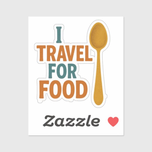 私は食べ物のために旅行 – ヴィンテージスプーンアドベンチャー シール (シート)