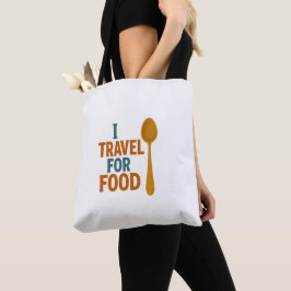 私は食べ物のために旅行 – ヴィンテージスプーンアドベンチャー トートバッグ