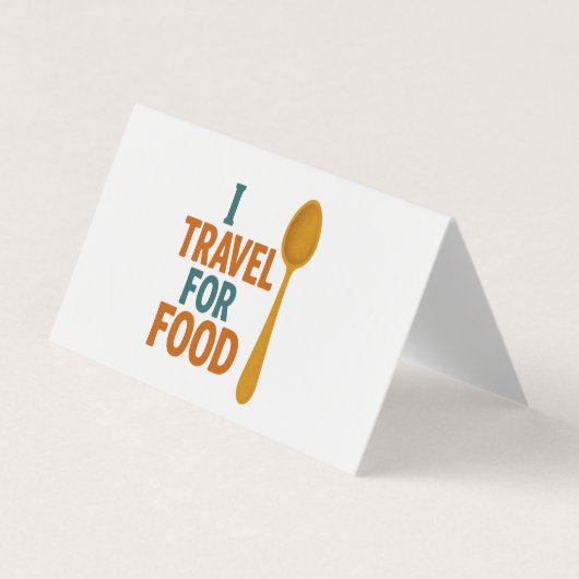 私は食べ物のために旅行 – ヴィンテージスプーンアドベンチャー 名刺 (正面)