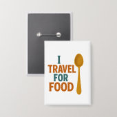 私は食べ物のために旅行 – ヴィンテージスプーンアドベンチャー 缶バッジ (正面/裏面)