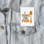私は食べ物のために旅行 – ヴィンテージスプーンアドベンチャー 缶バッジ (インサイチュ)