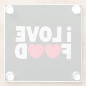 私は食べ物のグルメおもしろいギフトが好き男性へ ガラスコースター (裏面)