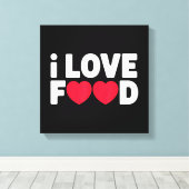 私は食べ物のグルメおもしろいギフトが好き男性へ キャンバスプリント (インサイチュ (ウッドフロア))