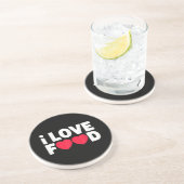 私は食べ物のグルメおもしろいギフトが好き男性へ コースター (側面)