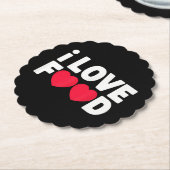 私は食べ物のグルメおもしろいギフトが好き男性へ ペーパーコースター (アングル)