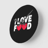 私は食べ物のグルメおもしろいギフトが好き男性へ ラウンド壁時計 (傾斜)