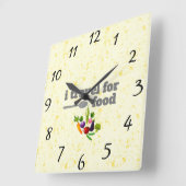 私は食べ物の壁の時計のために旅行 スクエア壁時計 (傾斜)