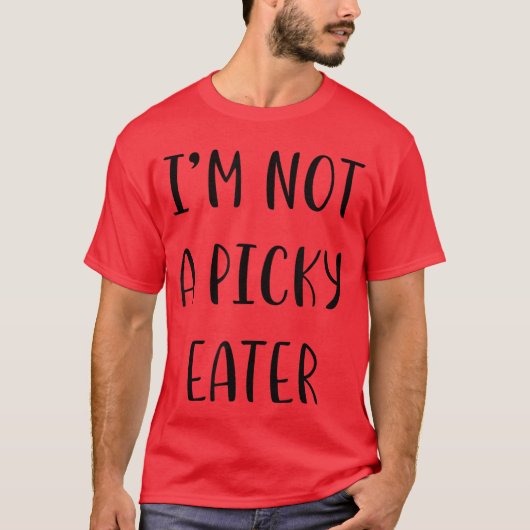 私は食べ物の好き嫌いがない 楽しいウソ パーティー フー Tシャツ (正面)