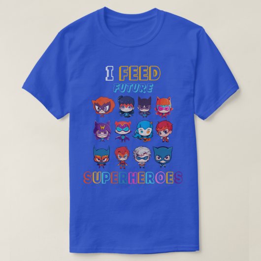 私は食べ物を与え将来の学校食堂ランチレディおもしろい Tシャツ (デザイン正面)