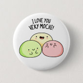 私は食べ物パンを大好おもしろいき 缶バッジ (正面)