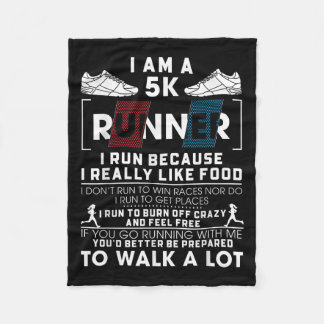 私は食べ物走Rが本当に好きなので5kランナーIおもしろい フリースブランケット
