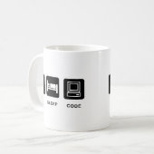 私は食べ、眠り、そしてコードします コーヒーマグカップ (正面左)
