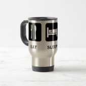 私は食べ、眠り、そしてコードします トラベルマグ (正面左)