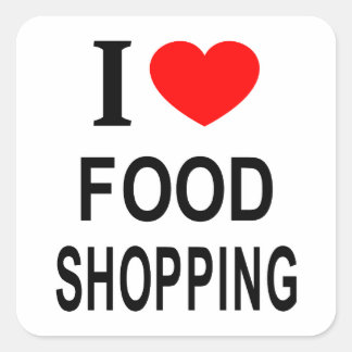 私は食品の買い物が大好きです 私は食品の買い物が好きです 私は食品の買い物が大好き スクエアシール