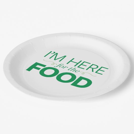 私は食糧のためにここにいます ペーパープレート (アングル)