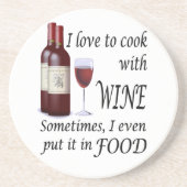 私は食糧のワインと-調理することを愛します コースター (正面)