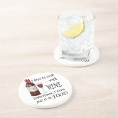 私は食糧のワインと-調理することを愛します コースター (側面)