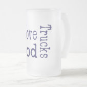 私は食糧トラックのブロックを愛します フロストグラスビールジョッキ (正面右)