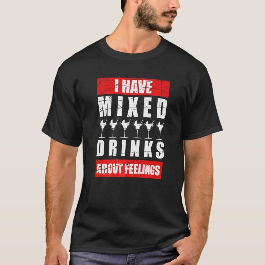 私は飲み物の感覚を混合したバーテンダー1 Tシャツ (正面)