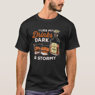 私は飲み物の暗いと嵐のおもしろい飲み屋が好き Tシャツ