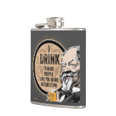 私は飲む（あなたを面白くするために） フラスク (左)