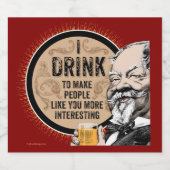 私は飲む（あなたを面白くするために） リキュールボトルラベル (シングルラベル)