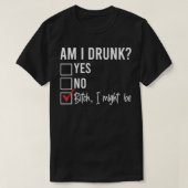 私は飲YESNO私はチェッおもしろいクを飲む Tシャツ (デザイン正面)