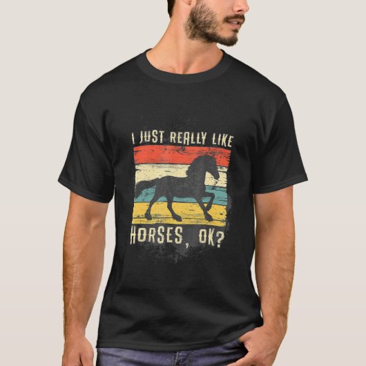 私は馬が大好きだ Tシャツ (正面)