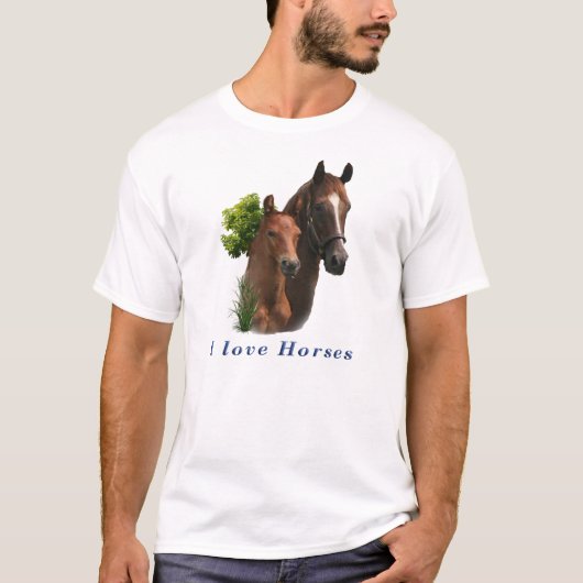 私は馬が大好きだ Tシャツ (正面)