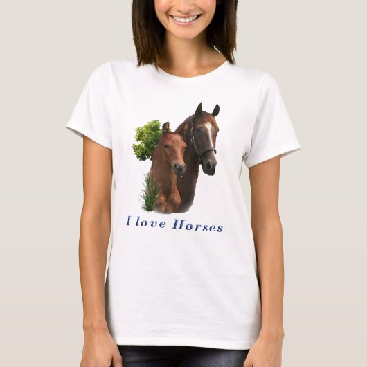 私は馬が大好きだ Tシャツ (正面)