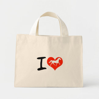 私は馬が大好きです ミニトートバッグ