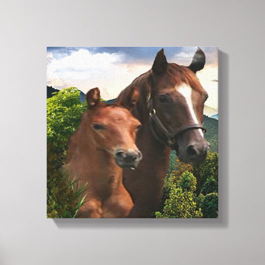 私は馬が大好き キャンバスプリント (正面)