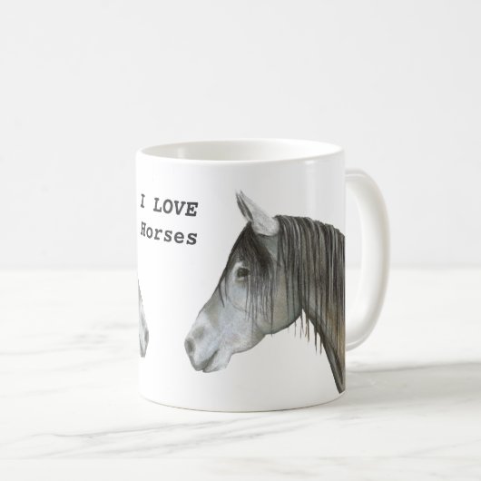 私は馬が大好き コーヒーマグカップ (正面右)