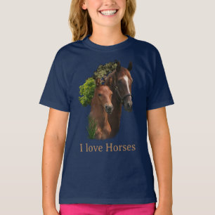 私は馬が大好き Tシャツ
