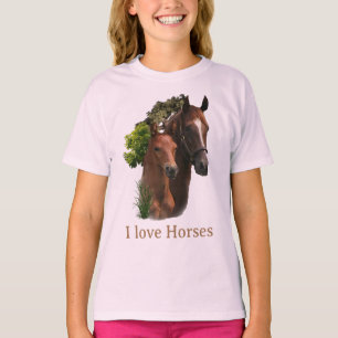 私は馬が大好き Tシャツ