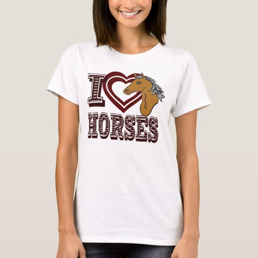 私は馬が大好き Tシャツ (正面)