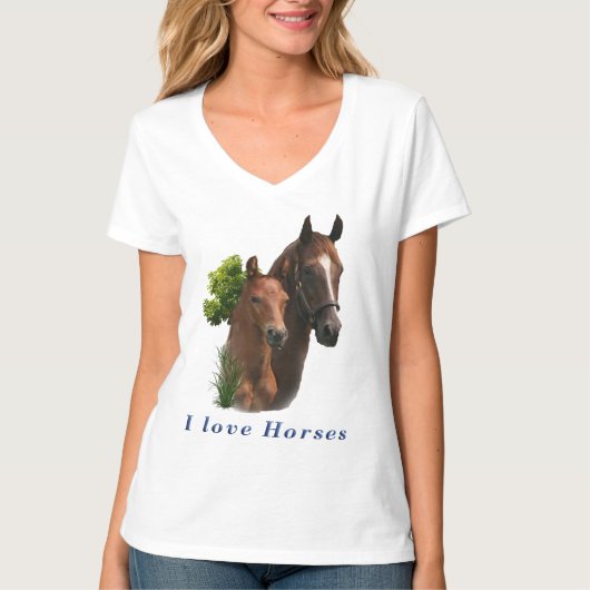 私は馬が大好き Tシャツ (正面)