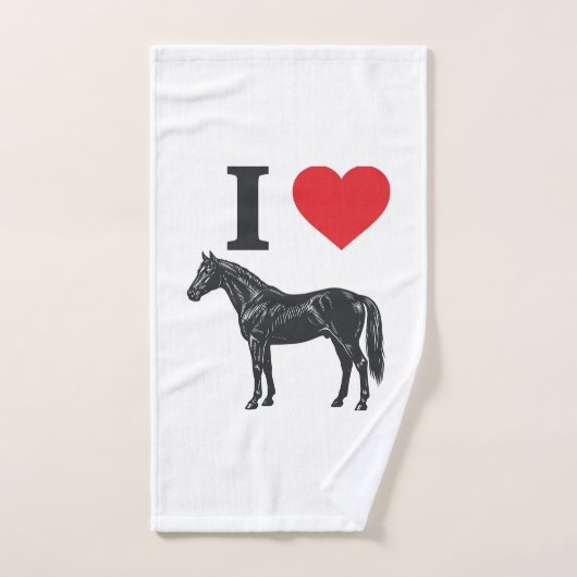 私は馬が好きビンテージの彫刻Tシャツデザイン_1 ハンドタオル (ハンドタオル)