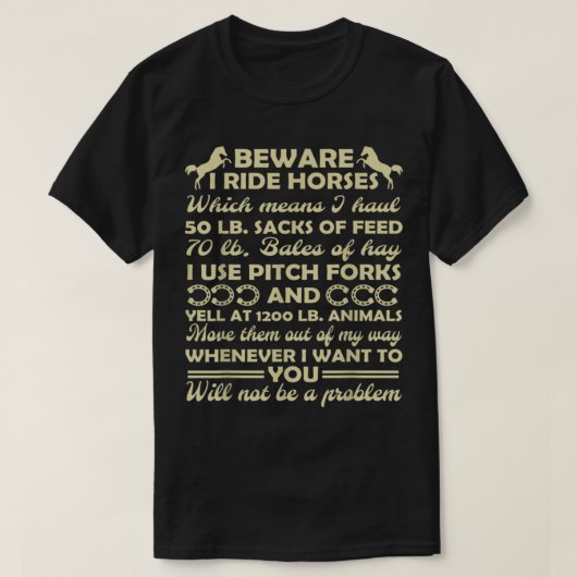 私は馬に乗おもしろいる乗馬の恋人T-Sh Tシャツ (デザイン正面)