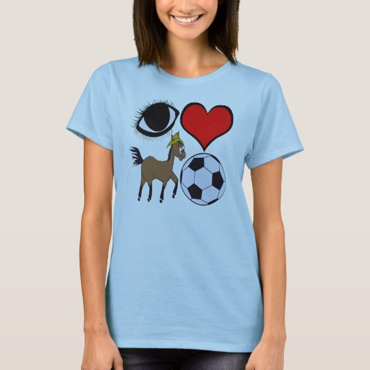私は馬のサッカー1を愛します Tシャツ (正面)
