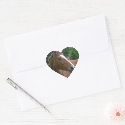 私は馬のステッカー馬の顔が大好きハートシール ハートシール (封筒)