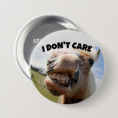 私は馬のボタ気にンをおもしろいしない 缶バッジ (正面&裏面)