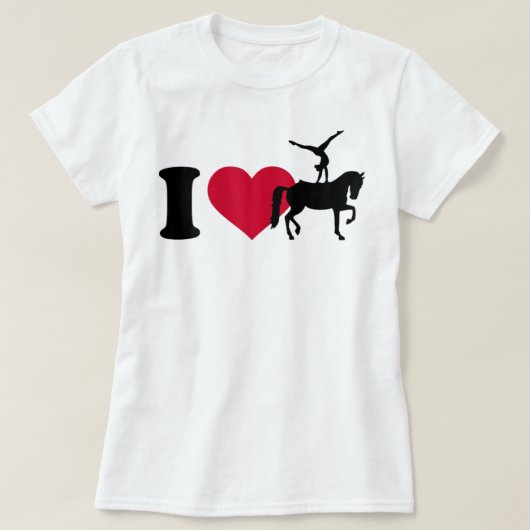 私は馬のヴォールティングTシャツが大好き Tシャツ (デザイン正面)